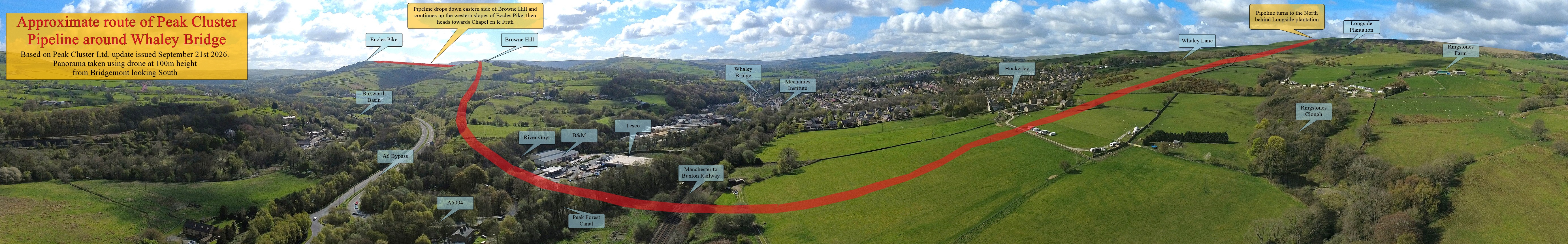 Panorama 1 — view SHOWING the proposed ROUTE looking South